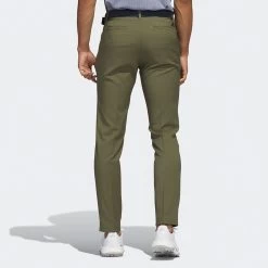Adidas Golf Trousers - Primegreen Tapered Pant - Olive Strata AW23 17 Adidas Golf Trousers - Primegreen Tapered Pant - Olive Strata AW23 -Fashion Golf 0005 hr9048 4 apparel on model back view grey