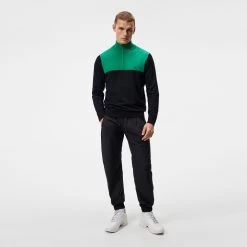 J.Lindeberg Golf Pullover - Jeff Knitted QZ - Black SS23 -Fashion Golf 0049 amkw08141 9999 005 original 2