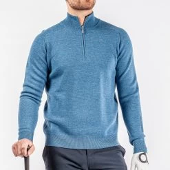Galvin Green Golf Jumper - Chester Merino - Blue Mel. AW23 -Fashion Golf 0111 chester g11569587 s 56