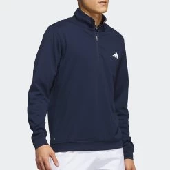 Adidas Golf Jumper - Elevated QZ - Collegiate Navy AW23 -Fashion Golf adidas golf jumper elevated qz collegiate navy ss23 ib6114 c