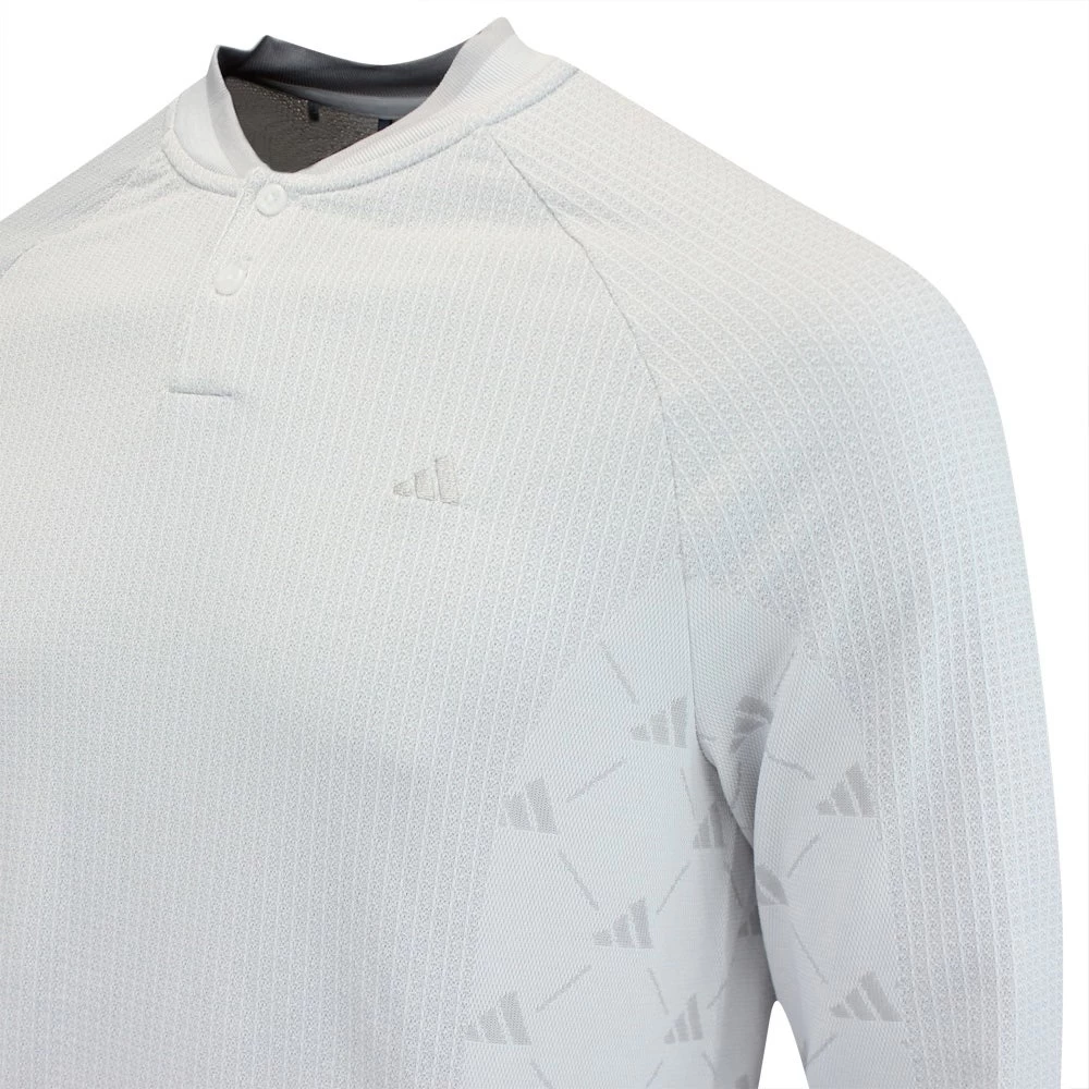 Adidas Golf Shirt - Primeknit TOUR LS Polo - White AW23 6 Adidas Golf Shirt - Primeknit TOUR LS Polo - White AW23 - Image 4