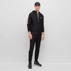 BOSS Golf Hoodie - Sicon MB 1 FZ - Black SP23 -Fashion Golf boss golf hoodie sicon mb 1 fz black sp23 50490646 001 b