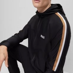 BOSS Golf Hoodie - Sicon MB 1 FZ - Black SP23 -Fashion Golf boss golf hoodie sicon mb 1 fz black sp23 50490646 001 c