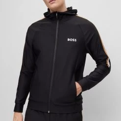 BOSS Golf Hoodie - Sicon MB 1 FZ - Black SP23 -Fashion Golf boss golf hoodie sicon mb 1 fz black sp23 50490646 001 d