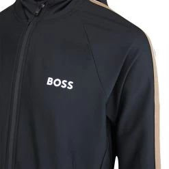 BOSS Golf Hoodie - Sicon MB 1 FZ - Black SP23 -Fashion Golf boss golf hoodie sicon mb 1 fz black sp23 50490646 001 o