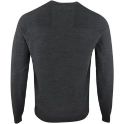 BOSS Golf Jumper - Romar Crew - Black Melange SP23 -Fashion Golf boss golf jumper romar crew black melange sp23 50492635 010 62