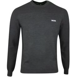BOSS Golf Jumper - Romar Crew - Black Melange SP23