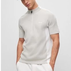 BOSS Golf Jumper - Zinos SS - Light Grey Melange FA23 -Fashion Golf boss golf jumper zinos ss light grey melange fa23 50499053 057 1