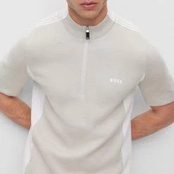 BOSS Golf Jumper - Zinos SS - Light Grey Melange FA23 -Fashion Golf boss golf jumper zinos ss light grey melange fa23 50499053 057 3