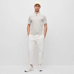 BOSS Golf Jumper - Zinos SS - Light Grey Melange FA23 -Fashion Golf boss golf jumper zinos ss light grey melange fa23 50499053 057 4