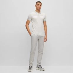 BOSS Golf Shirt - Paule 2 Slim - Light Grey Melange FA23 -Fashion Golf boss golf shirt paule 2 slim light grey melange fa23 50494310 057 3