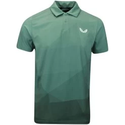 Castore Golf Shirt - Geo Gradient Print Polo - Hunter Green SS23