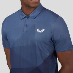 Castore Golf Shirt - Geo Gradient Print Polo - Navy SS23 -Fashion Golf castore golf shirt geo gradient print polo navy ss23 cma30363 190 100