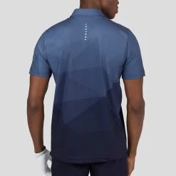 Castore Golf Shirt - Geo Gradient Print Polo - Navy SS23 -Fashion Golf castore golf shirt geo gradient print polo navy ss23 cma30363 190 101