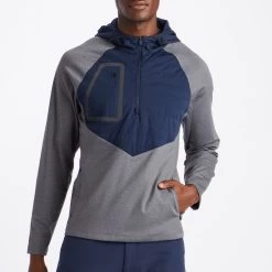 G/FORE Golf Jacket - Dry-Tex QZ Hoodie - Charcoal SP23 -Fashion Golf g fore golf jacket dry tex qz hoodie charcoal sp23 g4ma23o33 chgr a