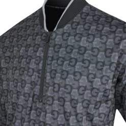 G/FORE Golf Jacket - Printed G's QZ Hybrid - Onyx SP23 -Fashion Golf g fore golf jacket printed g s qz hybrid onyx sp23 g4ms23o37 onyx 34