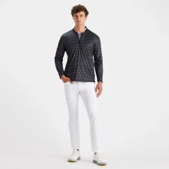 G/FORE Golf Jacket - Printed G's QZ Hybrid - Onyx SP23 -Fashion Golf g fore golf jacket printed g s qz hybrid onyx sp23 g4ms23o37 onyx e