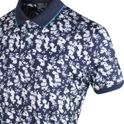 G/FORE Golf Shirt - Blossom Floral Polo - Twilight SP23 -Fashion Golf g fore golf shirt blossom floral polo twilight sp23 g4ms23k061 twlt m