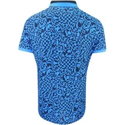 G/FORE Golf Shirt - Distorted Check Tech Pique - Racer Blue AW23 -Fashion Golf g fore golf shirt distorted check tech pique racer blue aw23 g4mf23k241 racer 30
