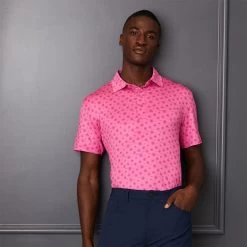 G/FORE Golf Shirt - Sketch Logo Polo - Azalea SP23 -Fashion Golf g fore golf shirt sketch logo polo azalea sp23 g4ms23k060a aza b