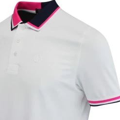 G/FORE Golf Shirt - Two Tone Tech Pique - Snow AW23 -Fashion Golf g fore golf shirt two tone tech pique snow aw23 g4mf23k303 sno 75