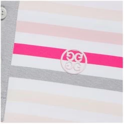 G/FORE Golf Shirt - Favourite Stripe Tech Jersey - Cameo AW23 -Fashion Golf g4mf23k001b cameo 23