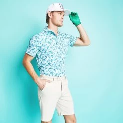 G/FORE Golf Shirt - Mapped Icon Camo Tech Jersey - Monsoon AW23 -Fashion Golf g4mf23k060 mons 36