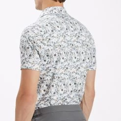 G/FORE Golf Shirt - Botanic Garden Tech Jersey - Oak AW23 -Fashion Golf g4mf23k060a oak 45