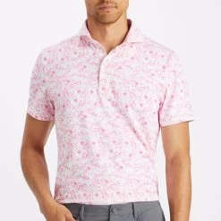 G/FORE Golf Shirt - Botanic Garden Tech Jersey - Trifle AW23 -Fashion Golf g4mf23k060a trif 50