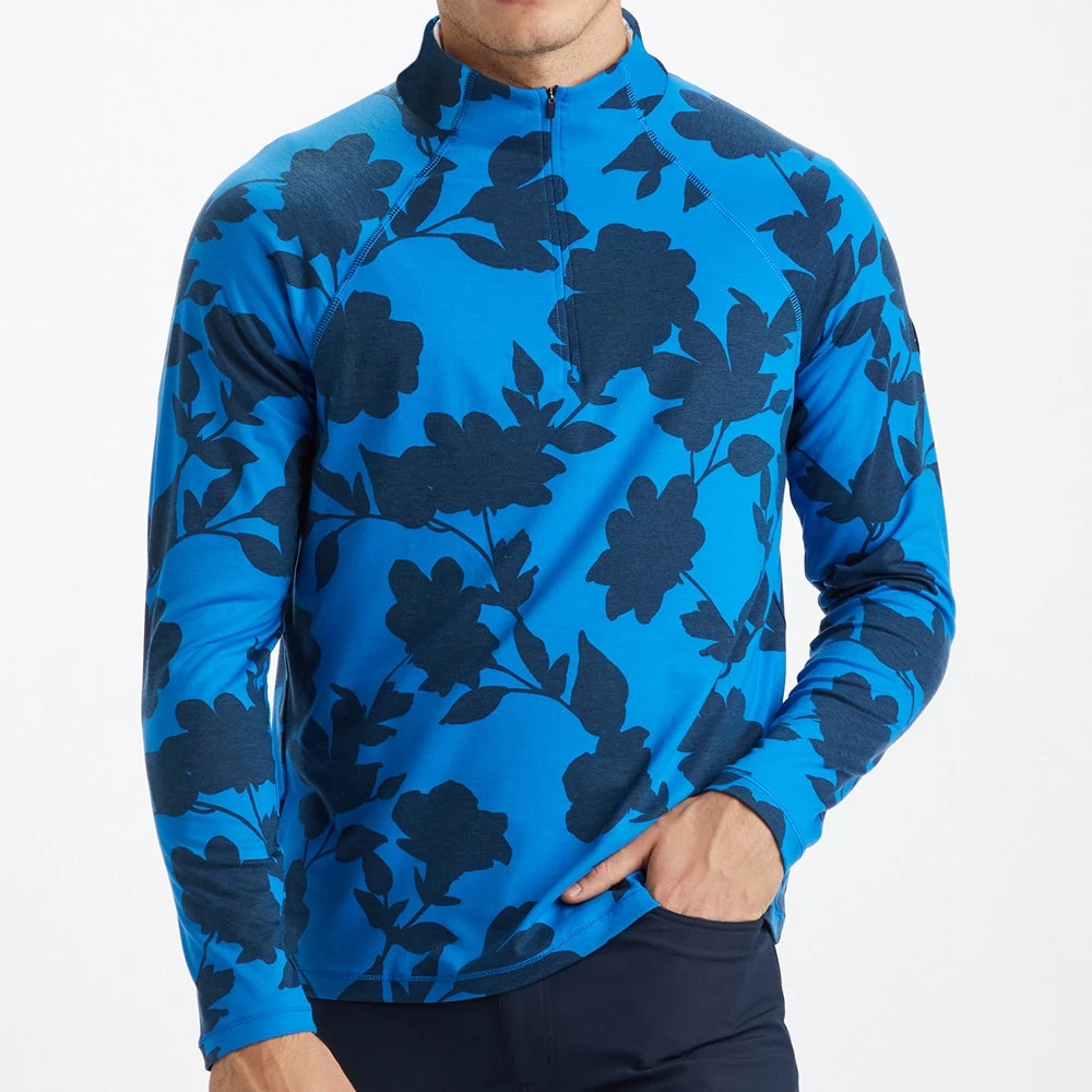 G/FORE Golf Pullover - Tonal Floral Luxe Mid - Racer Blue AW23 7 G/FORE Golf Pullover - Tonal Floral Luxe Mid - Racer Blue AW23 - Image 5