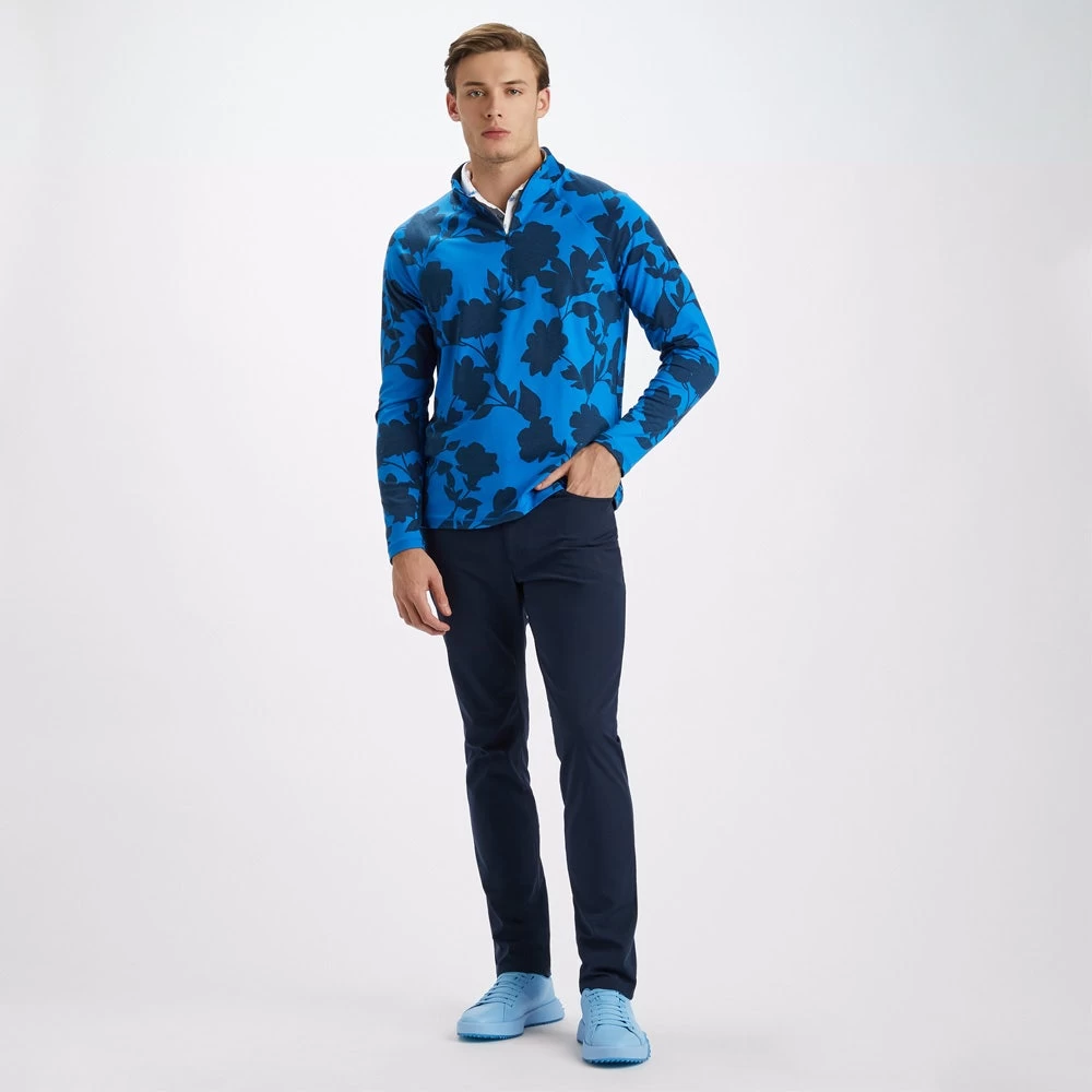 G/FORE Golf Pullover - Tonal Floral Luxe Mid - Racer Blue AW23 9 G/FORE Golf Pullover - Tonal Floral Luxe Mid - Racer Blue AW23 - Image 7