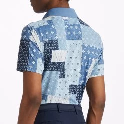 G/FORE Golf Shirt - Boro Patch Tech Pique - Slate AW23 -Fashion Golf g4mf23k240a sla 129