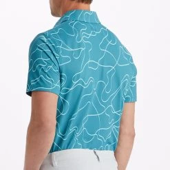 G/FORE Golf Shirt - Pencil Tech Pique - Monsoon AW23 -Fashion Golf g4mf23k240b mons 147