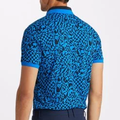 G/FORE Golf Shirt - Distorted Check Tech Pique - Racer Blue AW23 -Fashion Golf g4mf23k241 racer 159