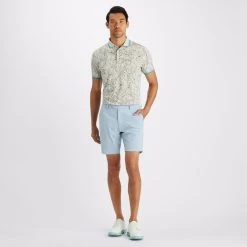 G/FORE Golf Shirt - Outline Iris Tech Pique - Stone AW23 -Fashion Golf g4mf23k242 stn 172