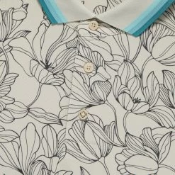 G/FORE Golf Shirt - Outline Iris Tech Pique - Stone AW23 -Fashion Golf g4mf23k242 stn 173