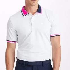 G/FORE Golf Shirt - Two Tone Tech Pique - Snow AW23 -Fashion Golf g4mf23k303 sno 201