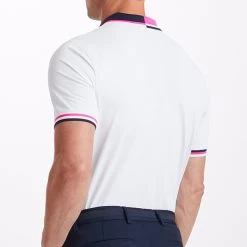 G/FORE Golf Shirt - Two Tone Tech Pique - Snow AW23 -Fashion Golf g4mf23k303 sno 202