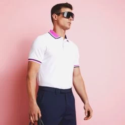 G/FORE Golf Shirt - Two Tone Tech Pique - Snow AW23 -Fashion Golf g4mf23k303 sno 204