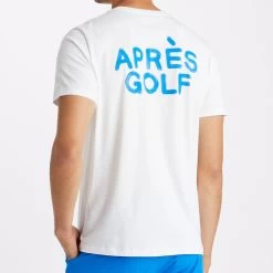 G/FORE Golf T-Shirt - Après Golf Cotton Tee - Snow AW23 -Fashion Golf g4mf23k463c sno 213