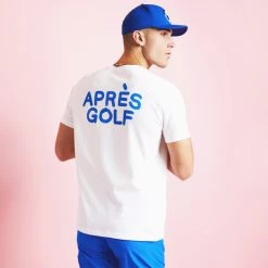 G/FORE Golf T-Shirt - Après Golf Cotton Tee - Snow AW23 -Fashion Golf g4mf23k463c sno 216