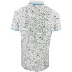 G/FORE Golf Shirt - Outline Iris Tech Pique - Stone AW23 -Fashion Golf g fore golf shirt outline iris tech pique stone aw23 g4mf23k242 stn 60