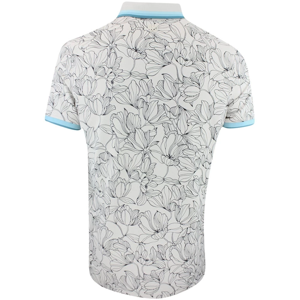 G/FORE Golf Shirt - Outline Iris Tech Pique - Stone AW23 - Image 3