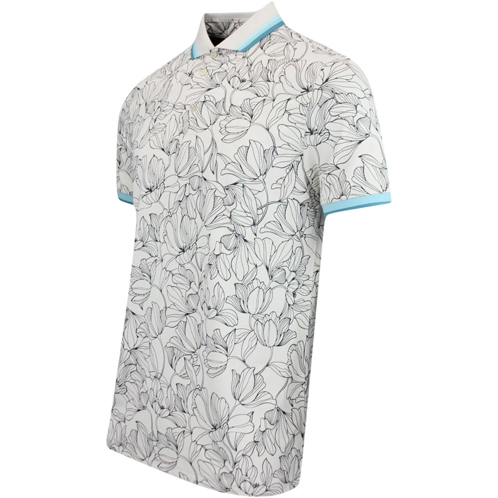 G/FORE Golf Shirt - Outline Iris Tech Pique - Stone AW23 - Image 2