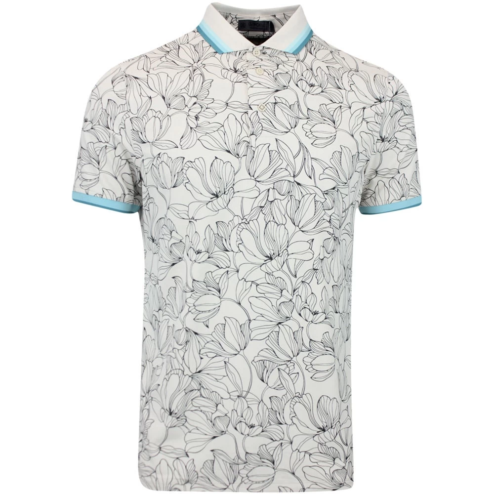 G/FORE Golf Shirt - Outline Iris Tech Pique - Stone AW23