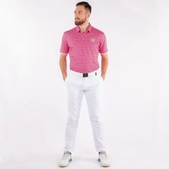 Galvin Green Golf Shirt - Moore Print Polo - Sugar Coral LE 2023 -Fashion Golf galvin green golf shirt moore print polo sugar coral le 2023 g1365 98 30