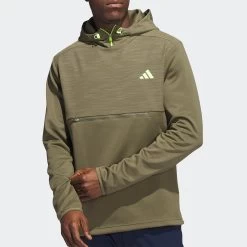 Adidas Golf Pullover - Texture Anorak - Olive Strata AW23 -Fashion Golf ib1989 adidas golf pullover texture anorak olive strata aw23 crop 3