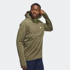 Adidas Golf Pullover - Texture Anorak - Olive Strata AW23 -Fashion Golf ib1989 adidas golf pullover texture anorak olive strata aw23 crop 6