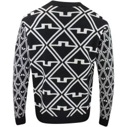 J.Lindeberg Golf Jumper - Isaac Jacquard Knit - Black AW23 -Fashion Golf j lindeberg golf jumper isaac jacquard knit black aw23 amkw09407 9999 22