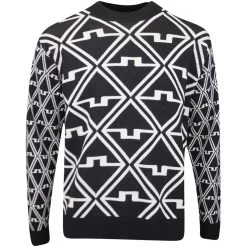 J.Lindeberg Golf Jumper - Isaac Jacquard Knit - Black AW23